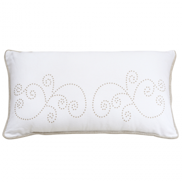 Perna decorativa Dream, model elegant, 100% bumbac, 30 x 50 cm, ecru/natur