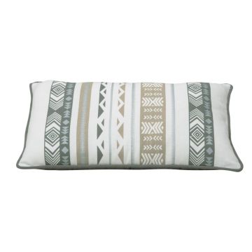 Perna decorativa Ethnic, model elegant, 100% bumbac, 30 x 50 cm, alb