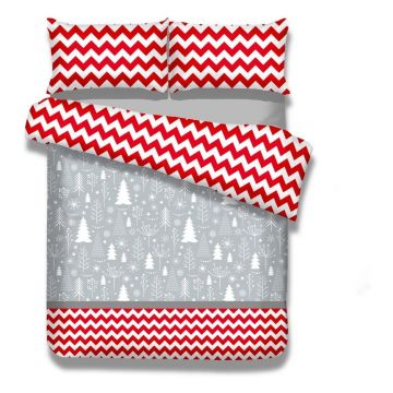 Set 2 lenjerii de pat din flanel AmeliaHome Christmas Mess, 155 x 220 cm