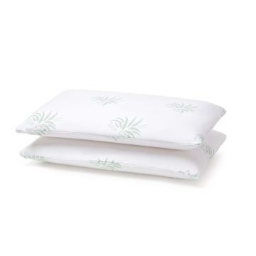 Set 2 perne pentru dormit  Memory Aloe Vera spuma cu memorie + microfibra alb, verde 40 x 70 cm