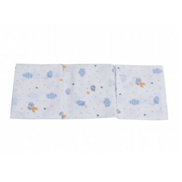 Set 3 paturici muselina din bumbac organic Nichiduta 90x90cm Blue clouds