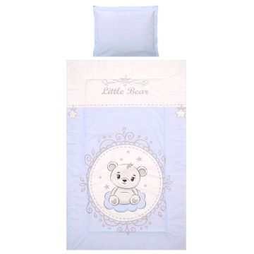 Set lenjerie pat 3 piese bumbac Ranforce Cosy, Lorelli, Little Bear Blue