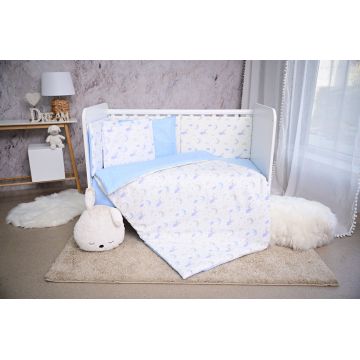 Set lenjerie pat, 60 x 120 cm, Smile Bumbac Ranforce, Lorelli, Blue Moons Stars