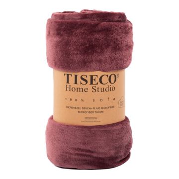 Cuvertură burgundy din micropluș pentru pat dublu 220x240 cm Cosy – Tiseco Home Studio