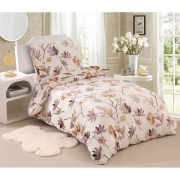 Lenjerie de pat bej-crem din micropluș pentru pat de o persoană 140x200 cm – My House