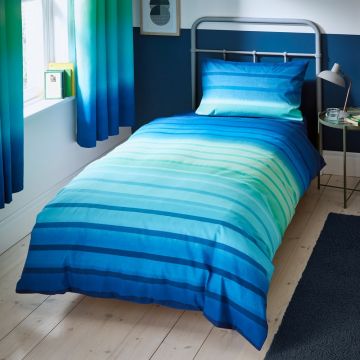 Lenjerie de pat copii pentru pat 1 persoană 135x200 cm Ombre Stripe – Catherine Lansfield