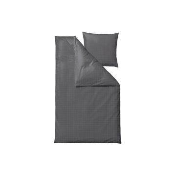 Lenjerie de pat din bumbac damasc pentru pat single Södahl Clear, 140 x 220 cm, gri închis