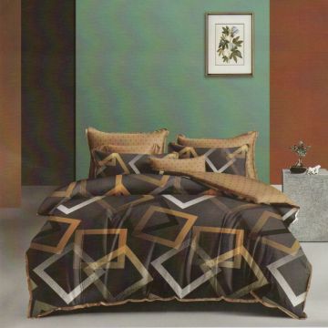 Lenjerie de pat finet 6 piese, cearceaf pat clasic, cearceaf pilota 200x230, 2 fete perna 50x70, 2 fete perna 70x70, Extra, model Maro cu buline