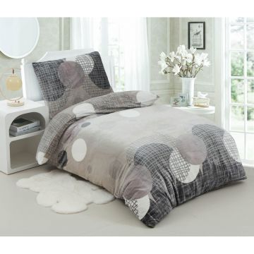 Lenjerie de pat de o persoană din micro pluș gri 140x200 cm Pompas - My House