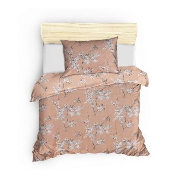 Lenjerie de pat portocalie din bumbac pentru pat dublu 200x200 cm Chicory – Mijolnir