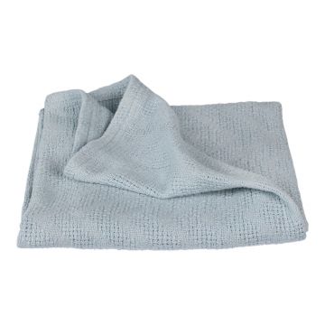 Pătură pentru copii albastră din bumbac organic tricotată 80x80 cm Lil Planet – Roba