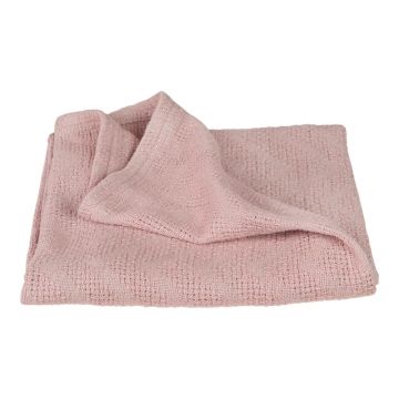 Pătură pentru copii roz din bumbac organic tricotată 80x80 cm Lil Planet – Roba