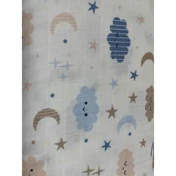 Set 2 cearceafuri din muselina 120x160cm Kreis norisori blue