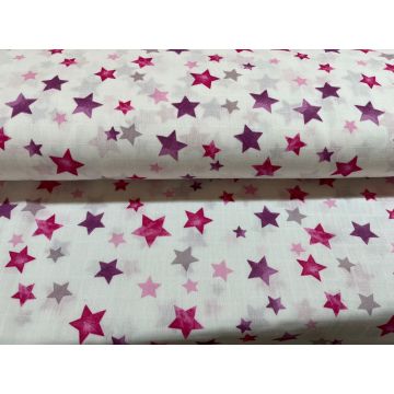 Set 2 cearceafuri din muselina 120x160cm Kreis star pink