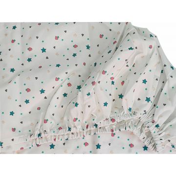 Cearceaf cu elastic din bumbac Lumea stelutelor 120x60 cm