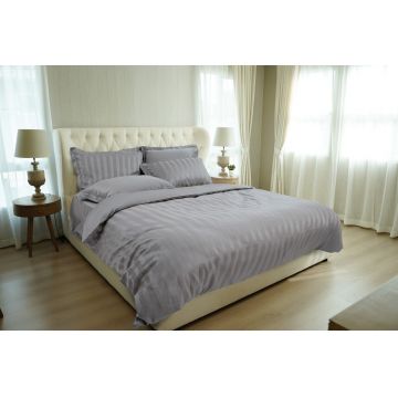 Lenjerie de pat, 2 persoane, 100% Bumbac egiptean, 6 piese, 200x220 cm, Grey