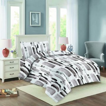 Lenjerie de pat alb-gri din bumbac pentru pat de o persoană 140x200 cm Nela – Cotton House
