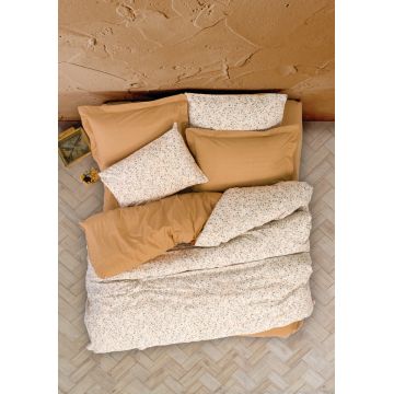 Lenjerie de pat dubla, Posy - Beige, Cotton Box, Bumbac Ranforce