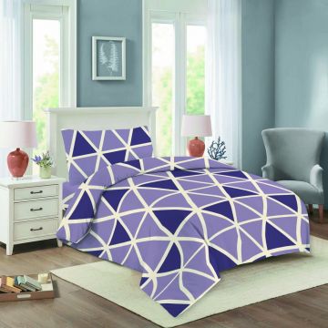 Lenjerie de pat mov din bumbac pentru pat de o persoană 140x200 cm Nela – Cotton House