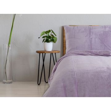 Lenjerie de pat extinsă mov din micropluș pentru pat de o persoană 140x220 cm Uni – B.E.S.
