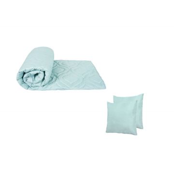 Pachet 1 Pilota matlasata Somnart Belina Surf Spray, 200x220 cm + 2 Perne Somnart Belina Surf Spray, 70x70 cm