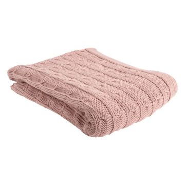 Pătură din bumbac tricotată 130x170 cm Cable – PT LIVING