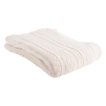 Pătură din bumbac tricotată 130x170 cm Twisted – PT LIVING