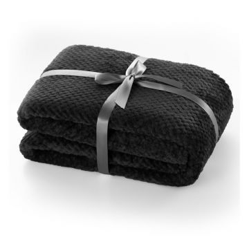 Pătură din microfibră DecoKing Henry, 170 x 210 cm, negru