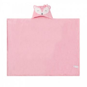Paturica de infasat cu gluga pentru bebelusi 75x100cm Vulpita
