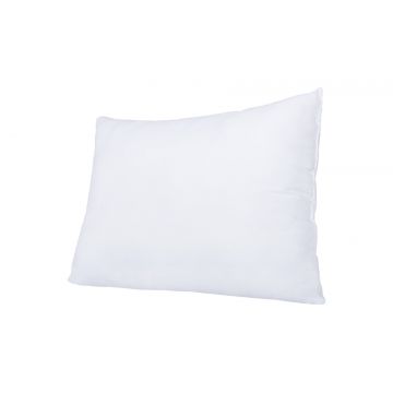 Perna 50x70 Somnart Belina, microfibra, lavabile la masina, vidata, Alb