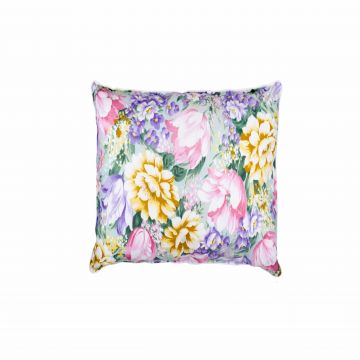 Perna SOMNART, 60x60 cm, umplutura pene 90%, puf 10%, bumbac 100%, model floral multicolor