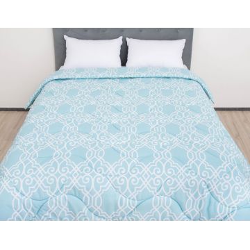 Pilota de iarna matlasata Electra Somnart, 200x220 cm, policotton imprimat, sezon rece, 400 g/mp