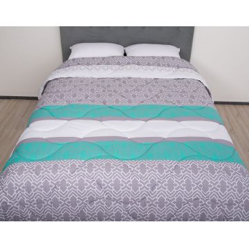 Pilota de iarna matlasata Selena Somnart, 220x200 cm, policotton imprimat, sezon rece, 400 g/mp
