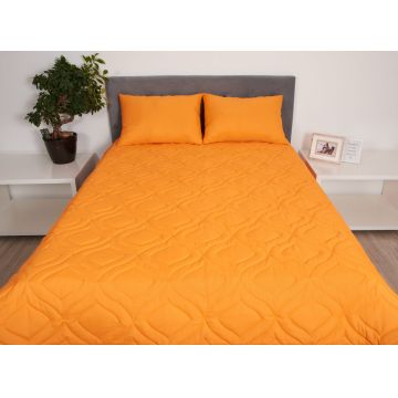 Pilota de vară 200x220 Somnart Belina, microfibra, lavabila la masina, vidata, Portocaliu