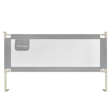 Protectie laterala pat, Primabobo,Classic XXL, 200 cm, Inaltime reglabila 68-98 cm, Cu plasa respirabila, Prevazuta cu un buzunar, Gri