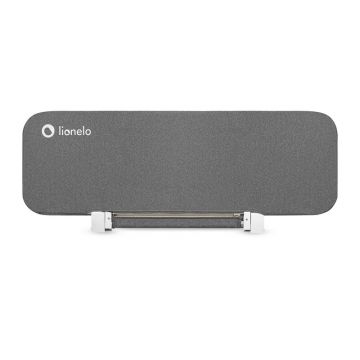 Protectie laterala pat, Lionelo, Lora, Pliabila, Sistem de blocare StandSafe, Geanta de transport inclusa, 105 x 45 cm, Gri