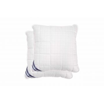 Set 2 perne matlasate Somnart, 70x70 cm, microfibra cu fibre de carbon, model patrate