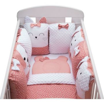 Set lenjerie patut 12 piese 120x60cm B몺 Sleep Quardian Pink