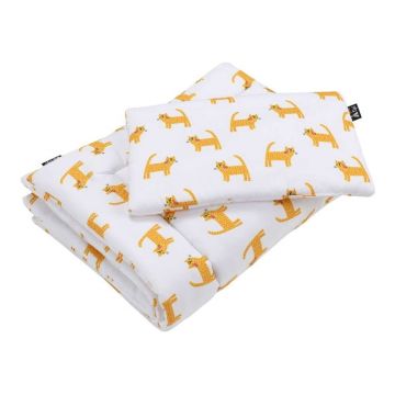 Set pentru pătuț alb-portocaliu Sweet Dreams - Yellow Tipi