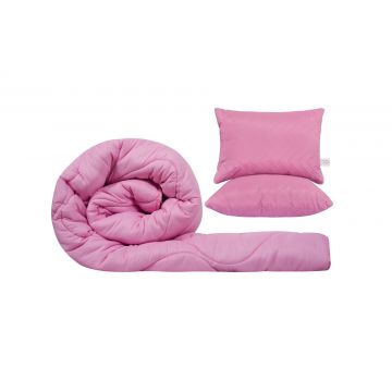 Set SomnART gama Coral, Pilota 200x220 cm si 2 perne 50x70 cm Sweet Liliac