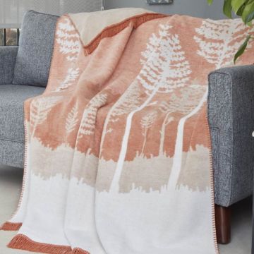 180×220 cm Patura Bumbac Organic, Tesatura Groasa, Crem/Corai, OZDBO8014 180×220 cm Patura Bumbac Organic, Tesatura Groasa, Crem/Corai, OZDBO8014