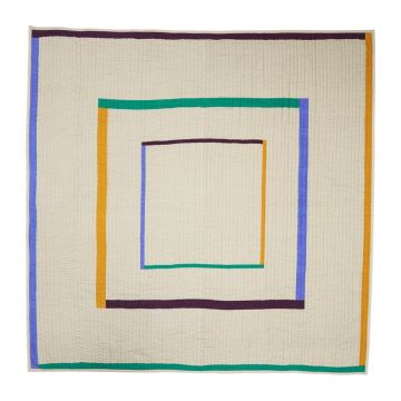 Cuvertură de pat din bumbac bej pentru pat dublu 260x260 cm Twist - Hübsch