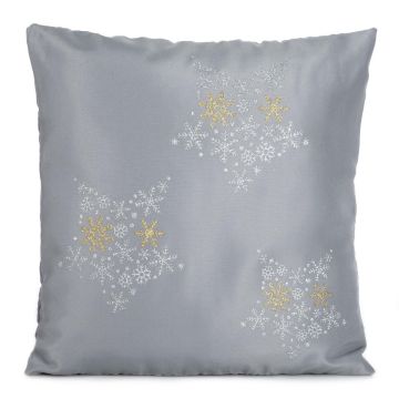 Fata perna decorativa pentru Craciun Alex Gri, 45 x 45 cm