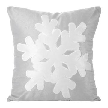 Fata perna decorativa pentru Craciun Regina Velvet Gri, 40 x 40 cm