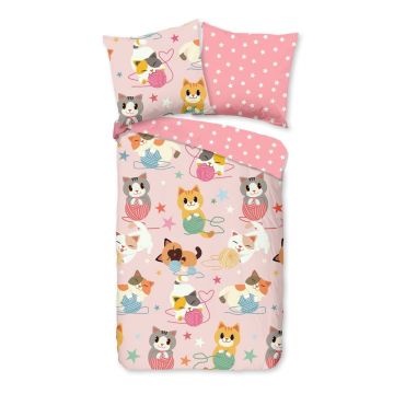 Lenjerie de pat pentru copii din bumbac pentru pătuț 100x135 cm Cats – Bonami Selection