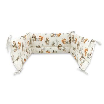 MimiNu - Aparatoare pentru patut 120x60 cm, Din bumbac certificat Oeko Tex Standard 100, Cu inaltimea de 30 cm, Cu panglici, Design, Time for fun