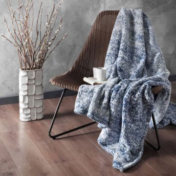 Patura 200x200cm, Urban Collection, Design Modern, Microfibra, Albastru, URB6001 Patura 200x200cm, Urban Collection, Design Modern, Microfibra, Albastru, URB6001