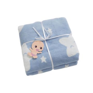 Pătură albastră pentru copii 120x100 cm Star - Minimalist Cushion Covers