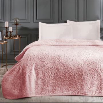 Patura embosata 220x240cm, Design elegant, Microfibra, Lila, RDY2003 Patura embosata 220x240cm, Design elegant, Microfibra, Lila, RDY2003