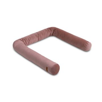 Sensillo - Protectie laterala pentru patut, Bumper, Din catifea, Lungime 200 cm, Inaltime 15 cm, Protejeaza impotriva curentilor de aer si a loviturilor, 0 luni+, Roz